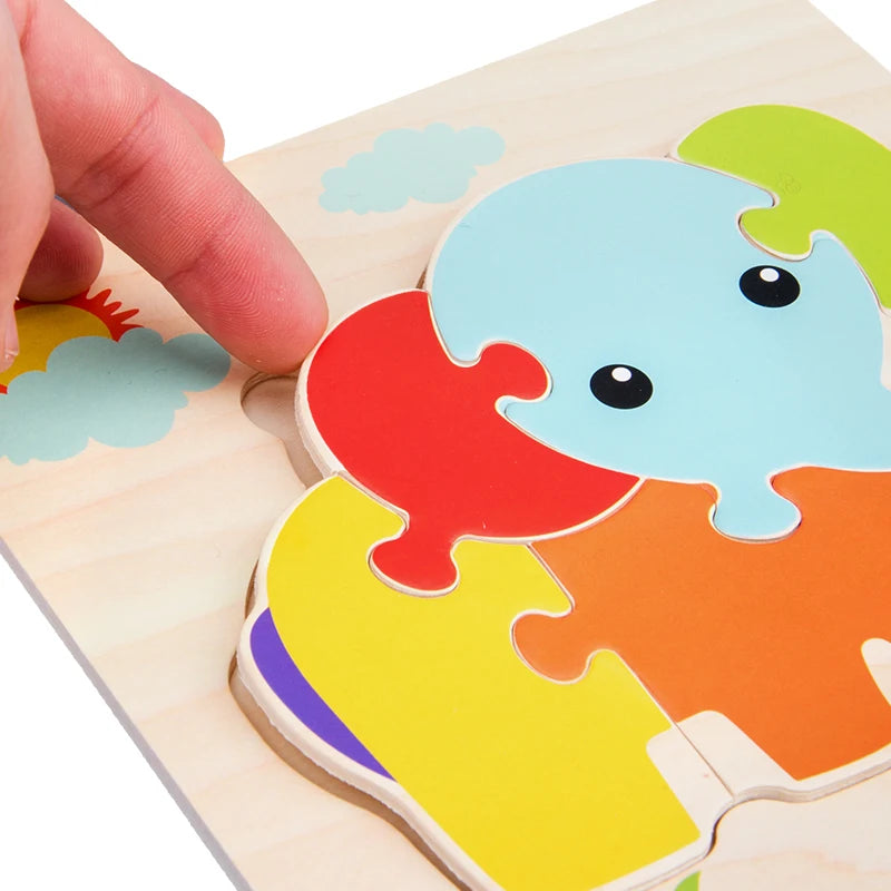Baby Wooden 3D Puzzle Animal Tangram Learning Toy