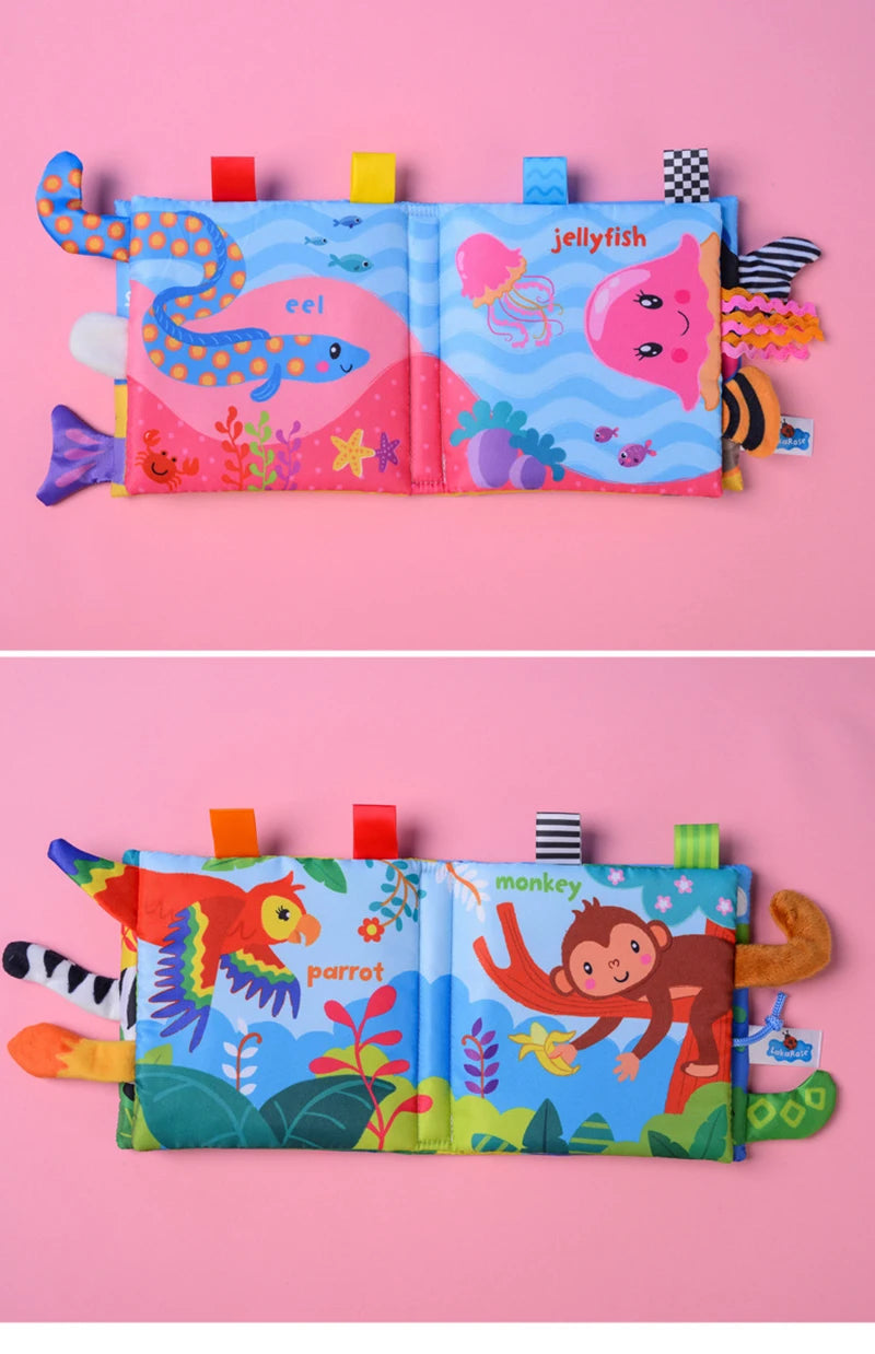 Baby Cloth Book Cartoon Animal Sensory Learning Toy