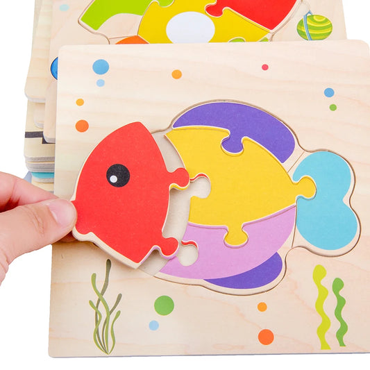 Baby Wooden 3D Puzzle Animal Tangram Learning Toy