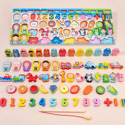 3D Wooden Montessori Fishing Toy – Shape & Number Matching Learning Set