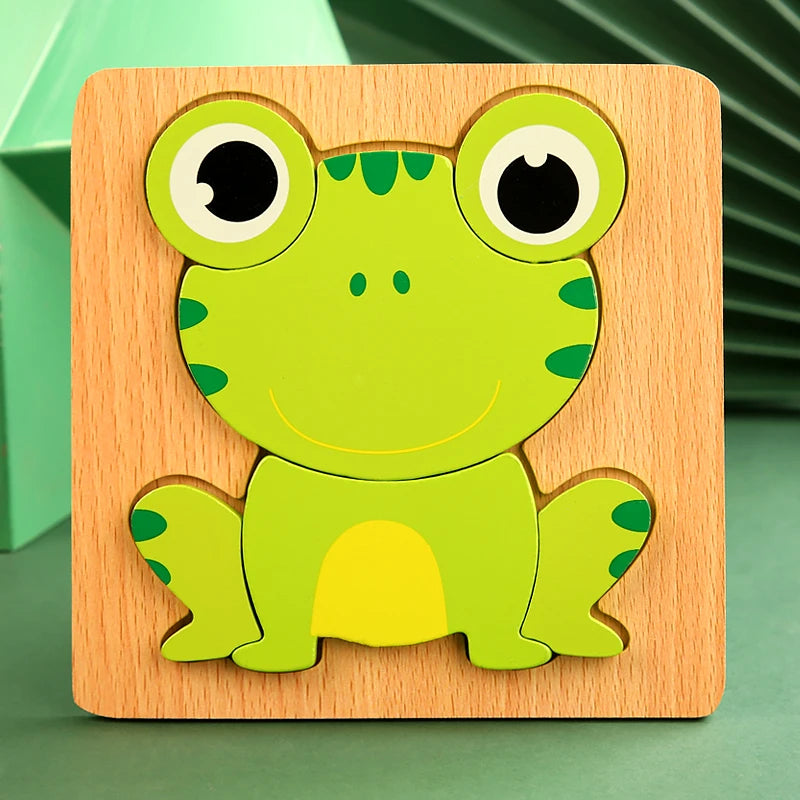 Wooden Animal Puzzle 3D Montessori Educational Toy