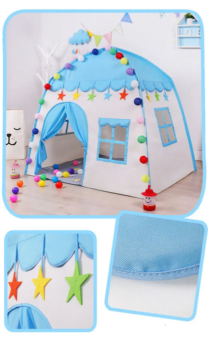 Kids Play Tent Indoor Outdoor Foldable Princess Playhouse