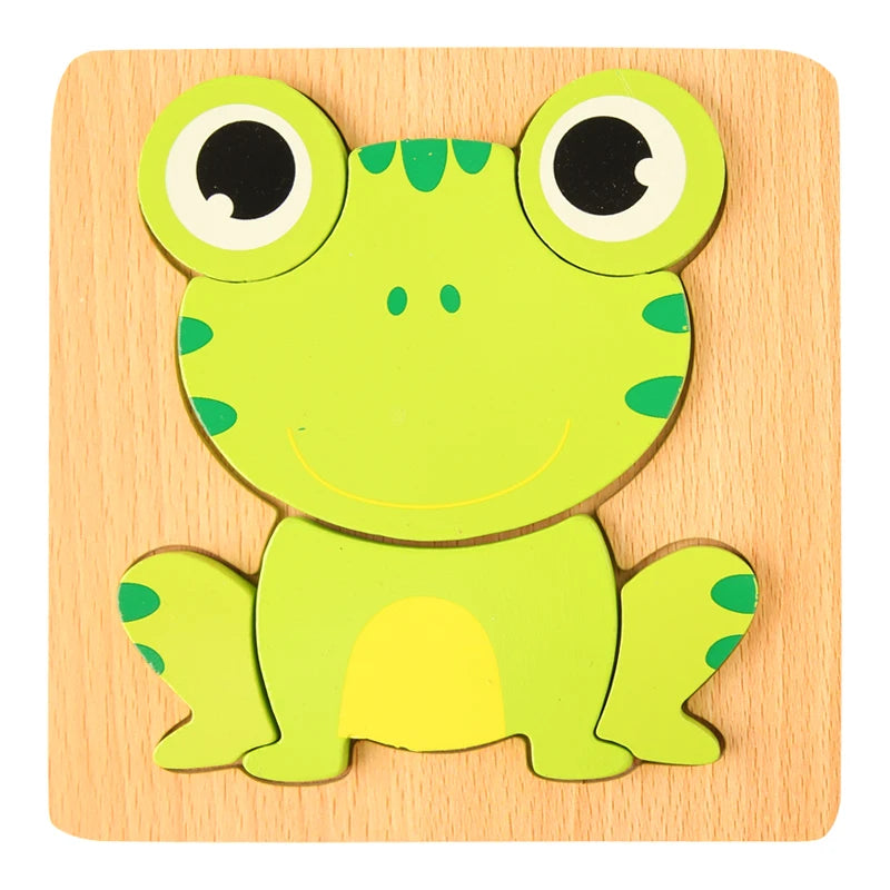 3D Wooden Puzzle Cartoon Animal & Traffic Learning Toy