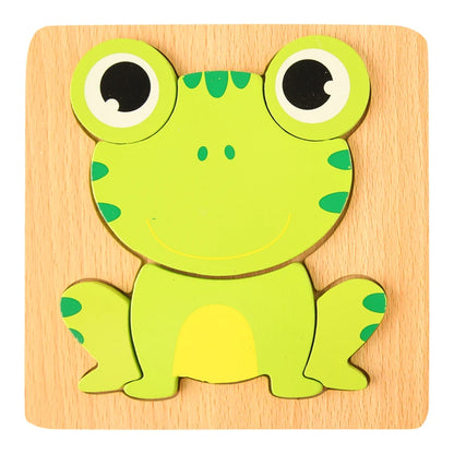 3D Wooden Puzzle Cartoon Animal & Traffic Learning Toy