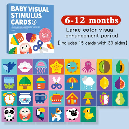 Baby Visual Stimulation Cards Montessori High Contrast Flash Cards