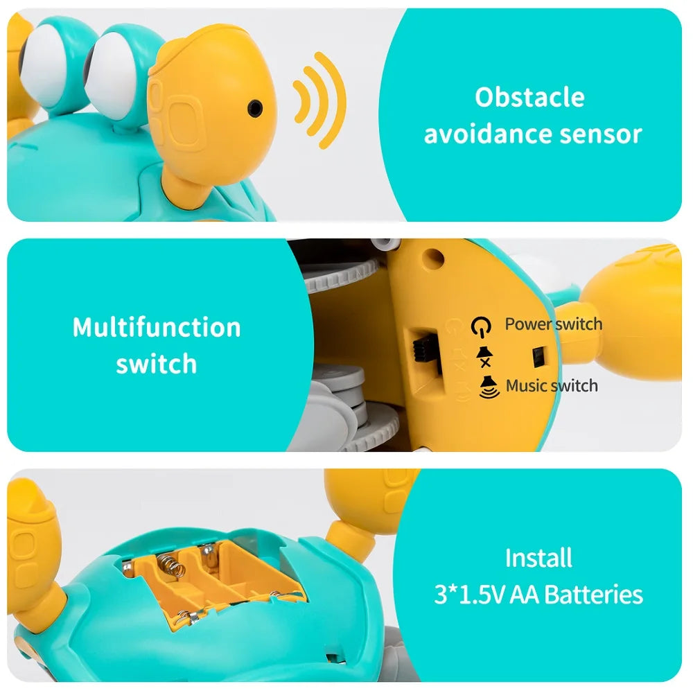 Interactive Crawling Crab Toy with Music and Lights
