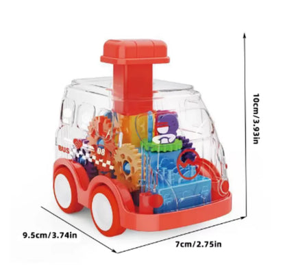 Transparent Gear Car Toy Inertia Push and Go Car for Kids