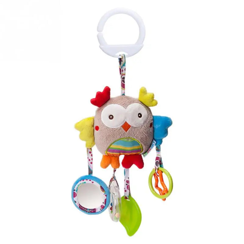 Baby Plush Rattle Toy with Teether Giraffe Zebra Handbell