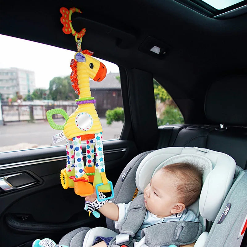 Baby Plush Rattle Toy with Teether Giraffe Zebra Handbell