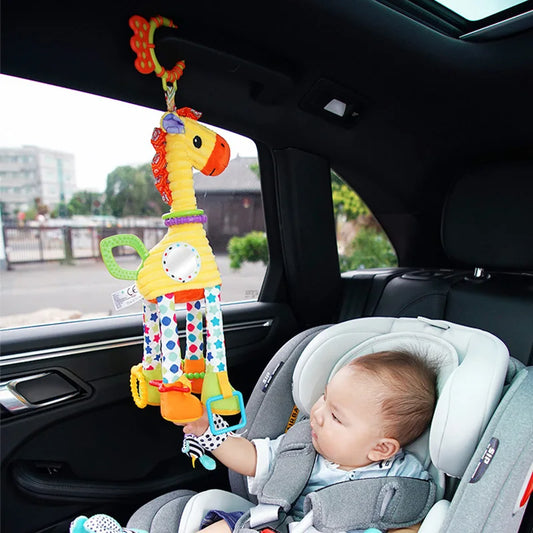 Baby Plush Rattle Toy with Teether Giraffe Zebra Handbell