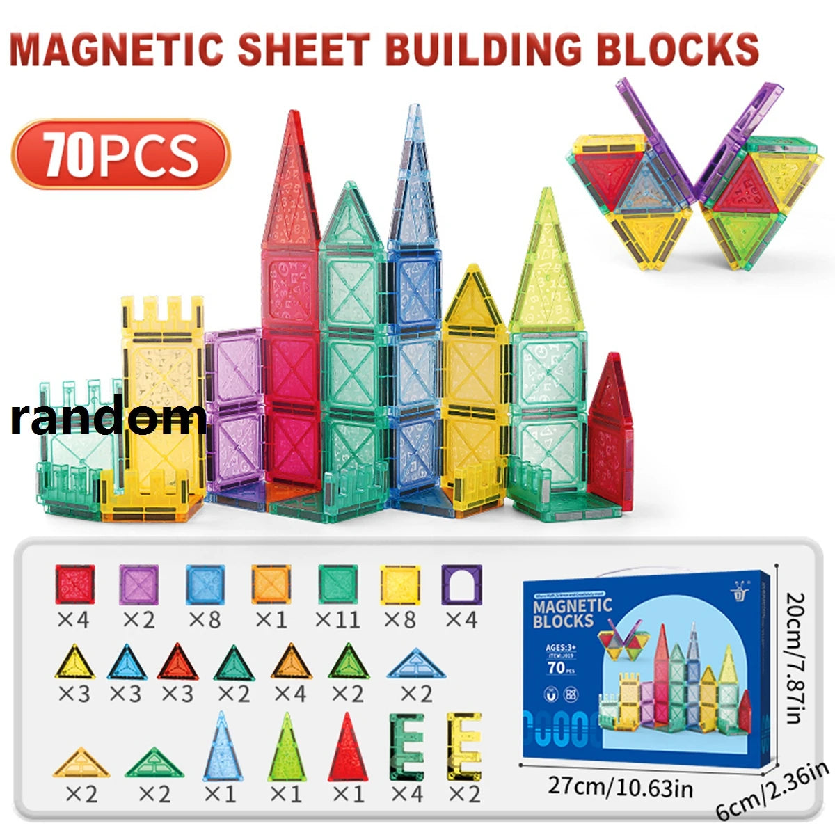 Magnetic Building Tiles STEM Construction Toy for Kids