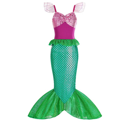 Little Mermaid Princess Costume Ariel Dress for Girls