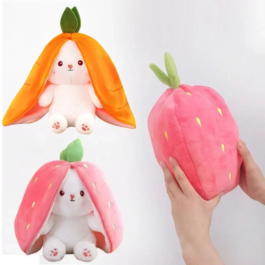 Rabbit Plush Toy – Strawberry Carrot Bunny Plush Doll 25cm