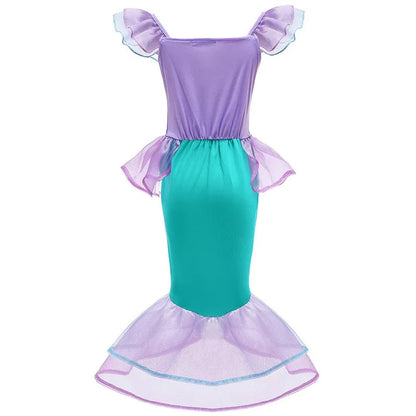 Little Mermaid Princess Costume Ariel Dress for Girls