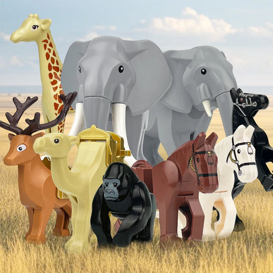 MOC Farm Zoo Animal Building Blocks Educational Toy Set