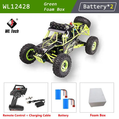 WLtoys 12428 1:12 4WD RC Off-Road Racing Car – 50KM/H High Speed Alloy Climbing Truck with LED Lights