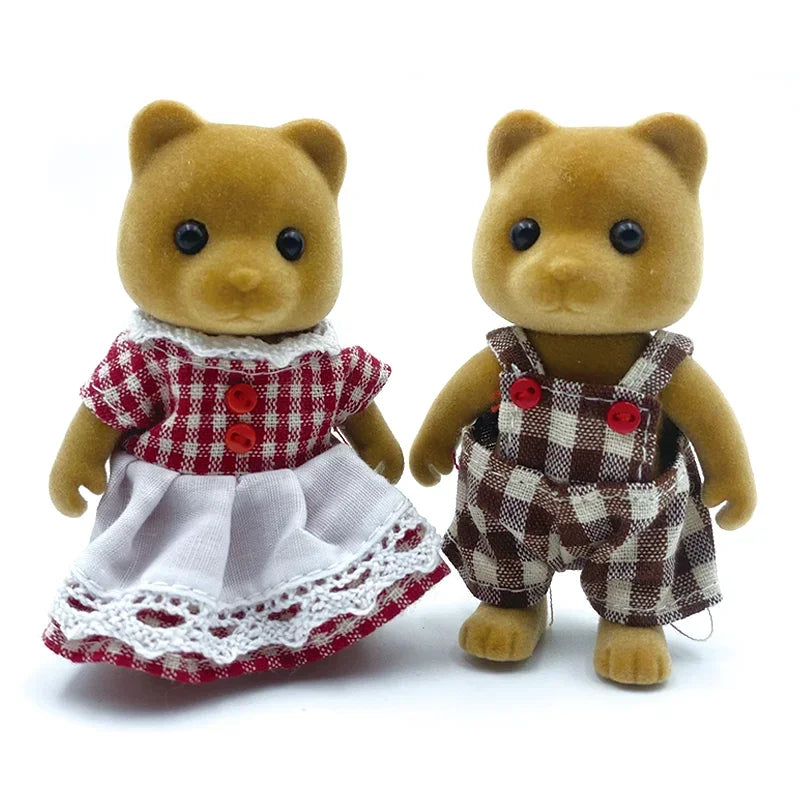 Forest Animal Dollhouse Accessories Mini Animal Family Set