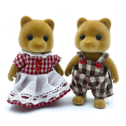 Forest Animal Dollhouse Accessories Mini Animal Family Set