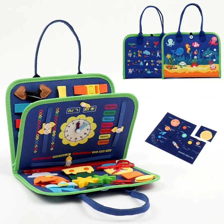 Montessori Busy Board Sensory Learning Toy for Toddlers