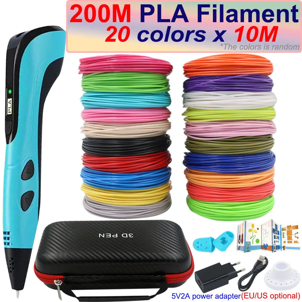 3D Printing Pen for Kids with LCD Screen & 200M PLA Filament