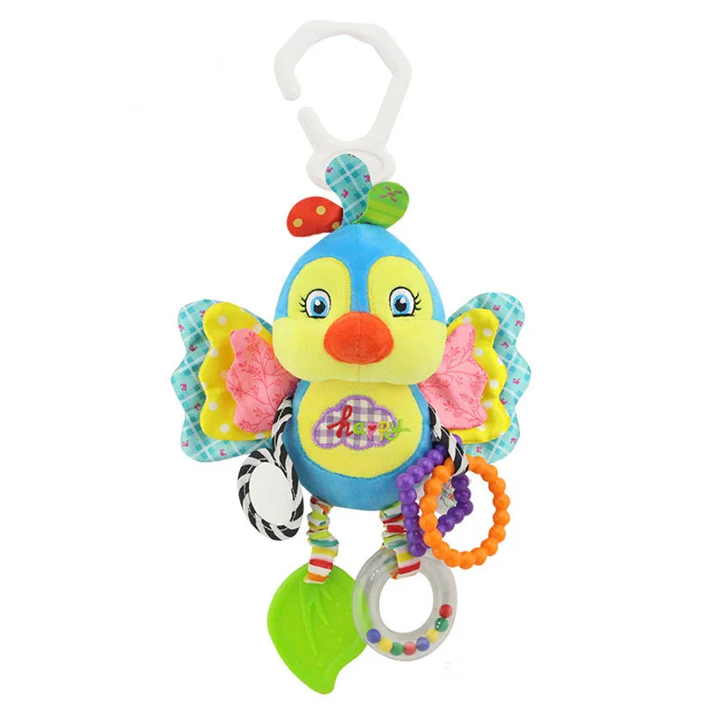 Baby Plush Rattle Toy with Teether Giraffe Zebra Handbell
