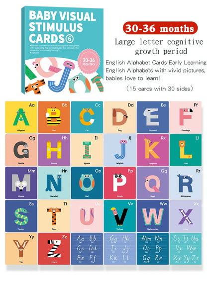 Baby Visual Stimulation Cards Montessori High Contrast Flash Cards