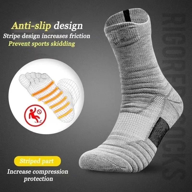 Anti Slip Soccer Socks Men Breathable Grip Sports Socks