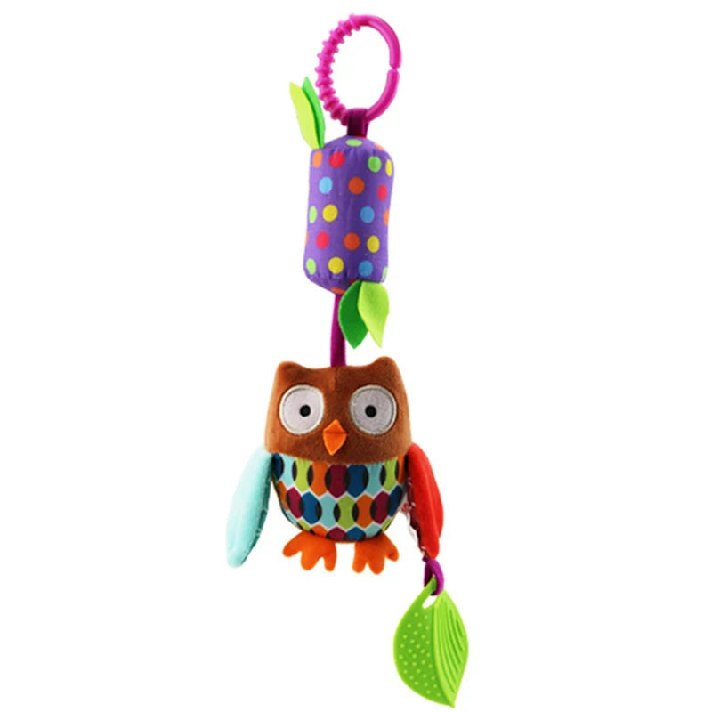 Baby Plush Rattle Toy with Teether Giraffe Zebra Handbell
