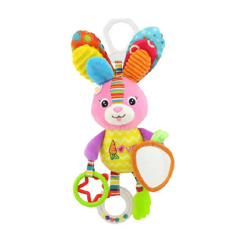 Baby Plush Rattle Toy with Teether Giraffe Zebra Handbell