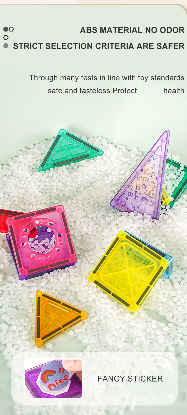 Magnetic Building Tiles STEM Construction Toy for Kids