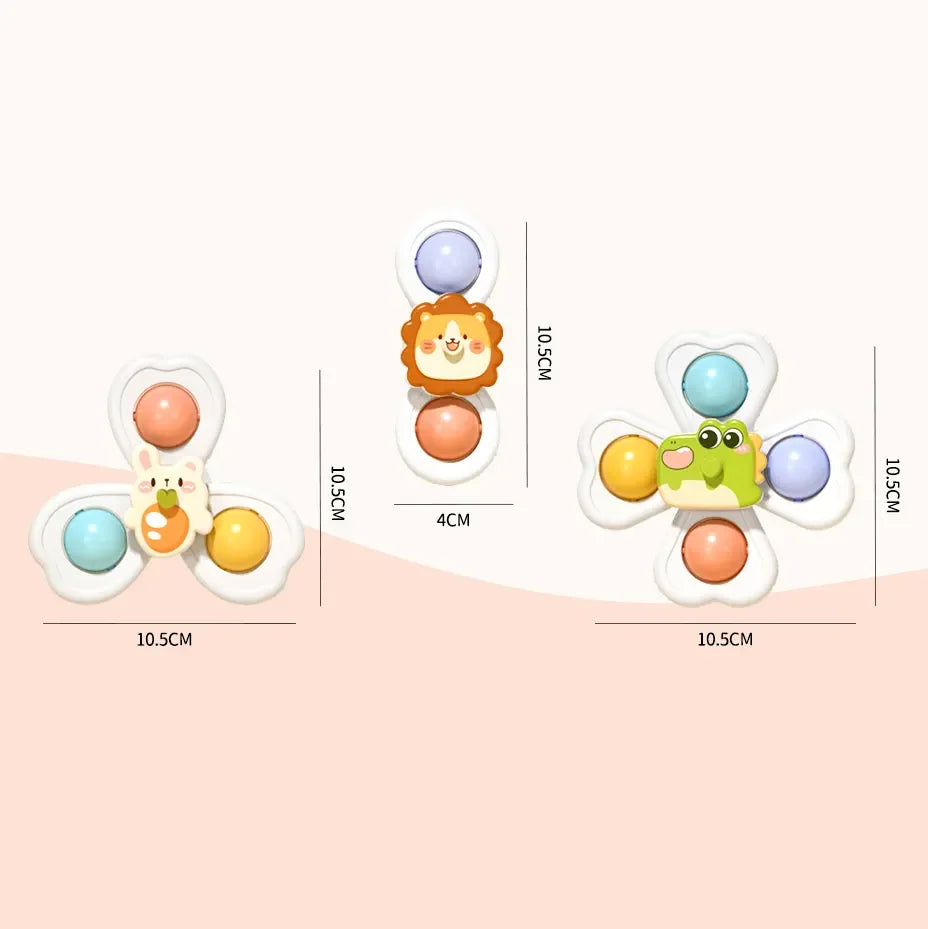 3-in-1 Baby Suction Spinner Toy Teether and Rattle