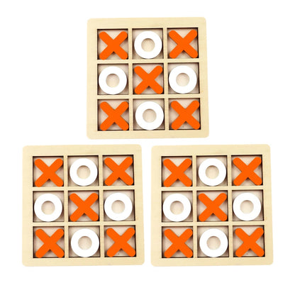 Wooden Tic Tac Toe Game Montessori XO Puzzle Board Toy