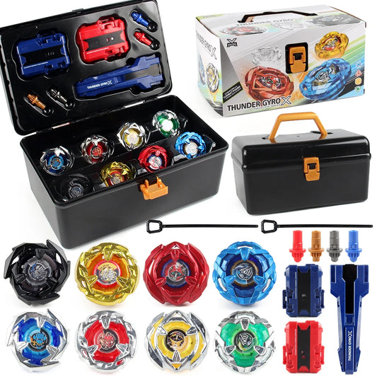 Metal Battle Tops Set with Launchers & Storage Box