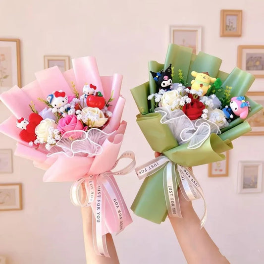 Hello Kitty Kulomi Melody With Artificial Flower Creative Bouquet