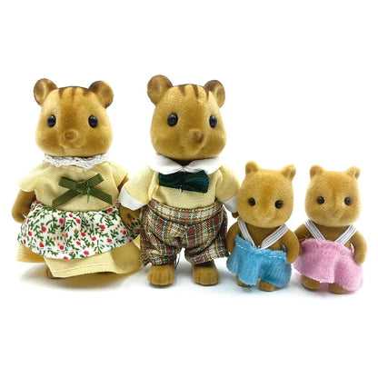 Forest Animal Dollhouse Accessories Mini Animal Family Set