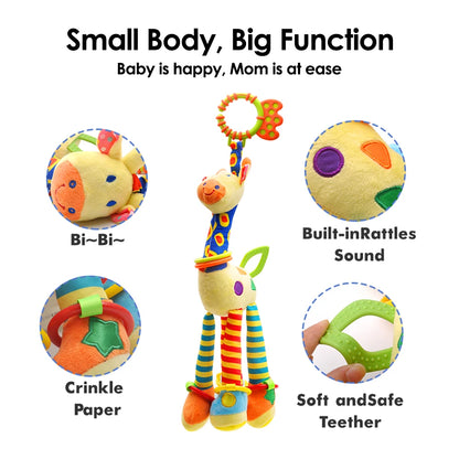 Soft Giraffe Plush Baby Rattle Hanging Toy