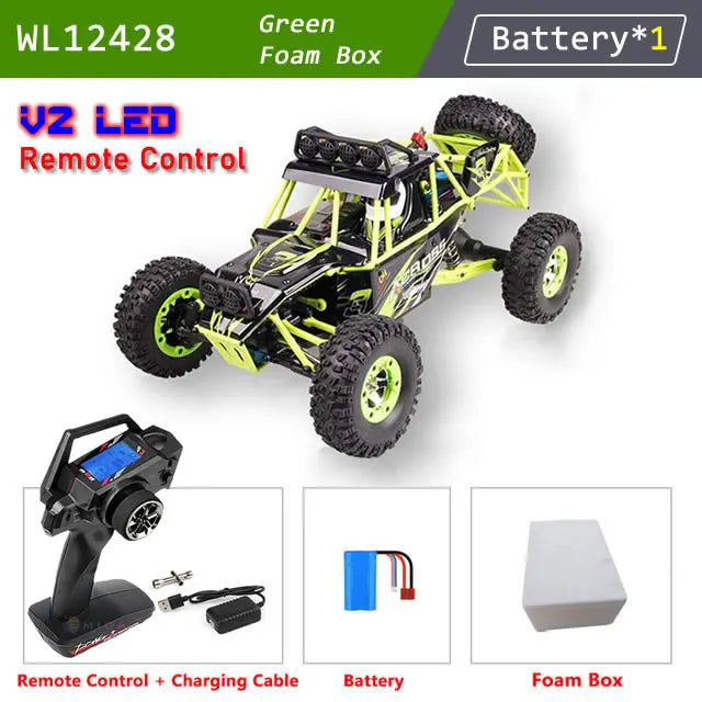 WLtoys 12428 1:12 4WD RC Off-Road Racing Car – 50KM/H High Speed Alloy Climbing Truck with LED Lights