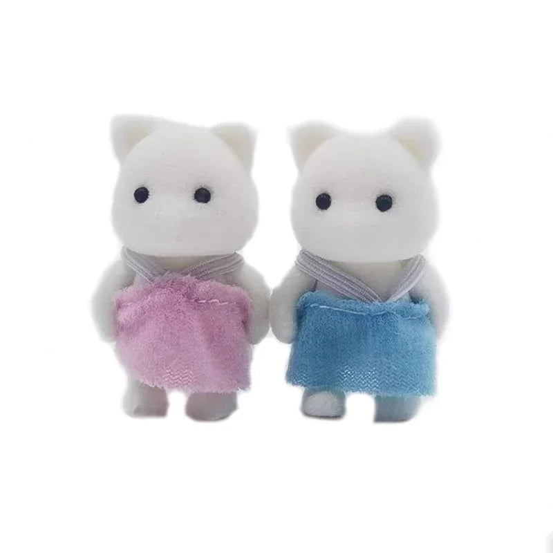 Forest Animal Dollhouse Accessories Mini Animal Family Set