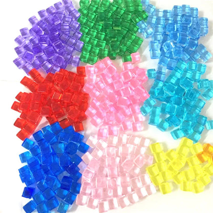 Transparent Cube Game Pieces Set – 50PCS Colorful Crystal Cubes