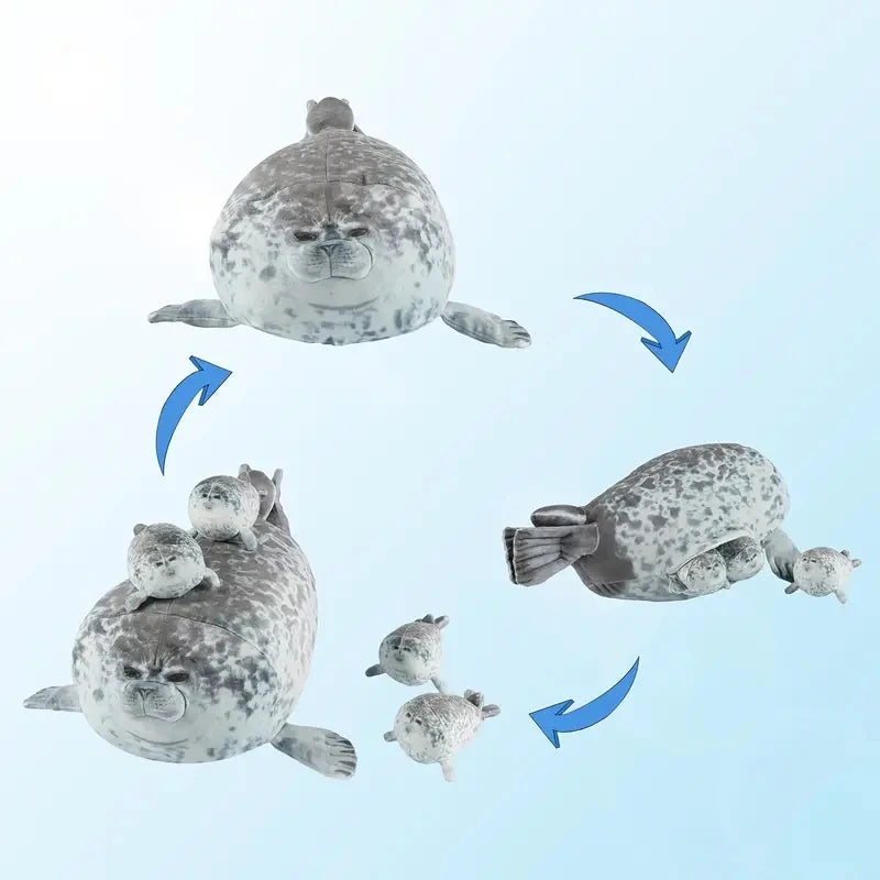 Seal Plush Toy Set Mother and Baby Stuffed Seal Family Soft Toy