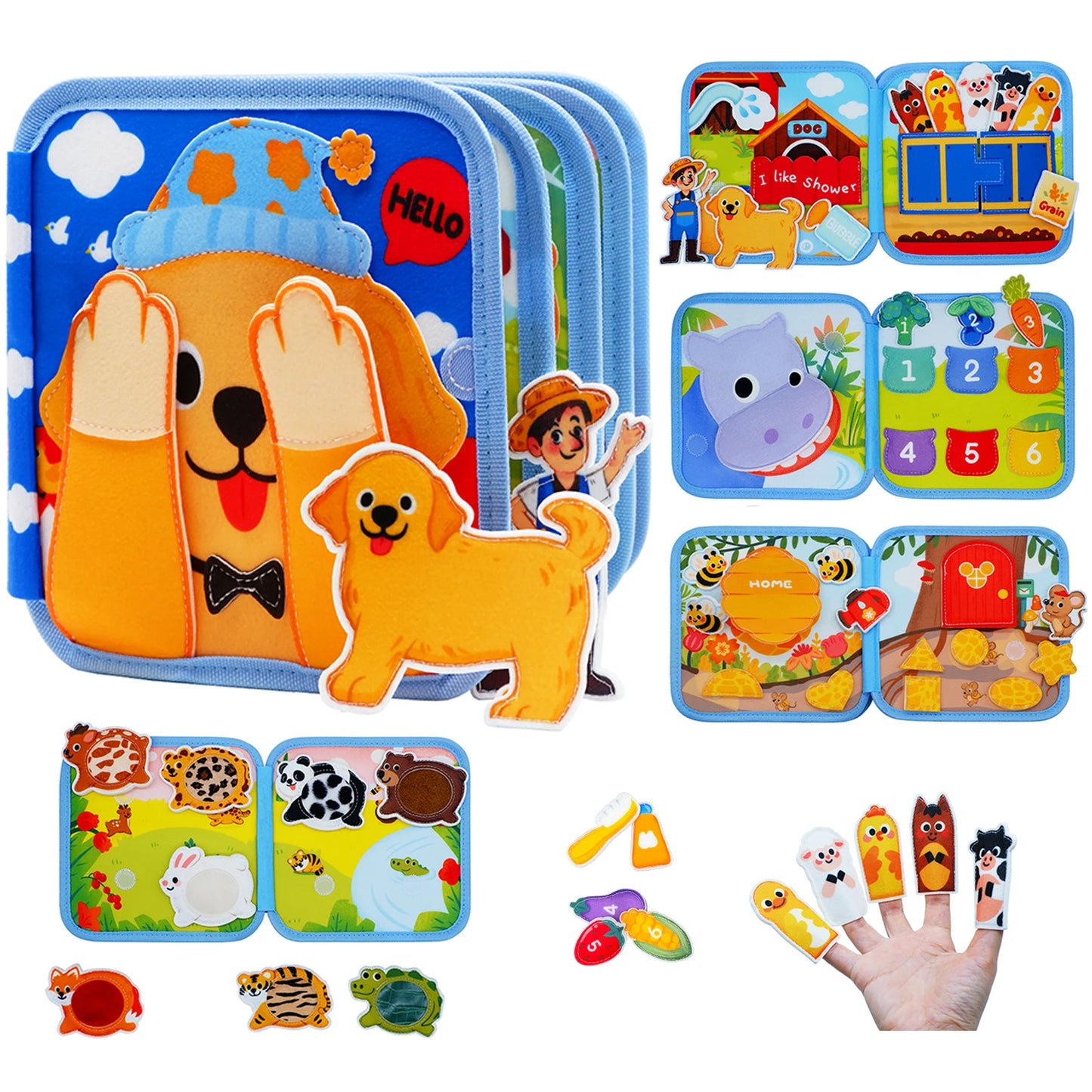 Montessori Busy Book Giraffe Sensory Learning Quiet Toy