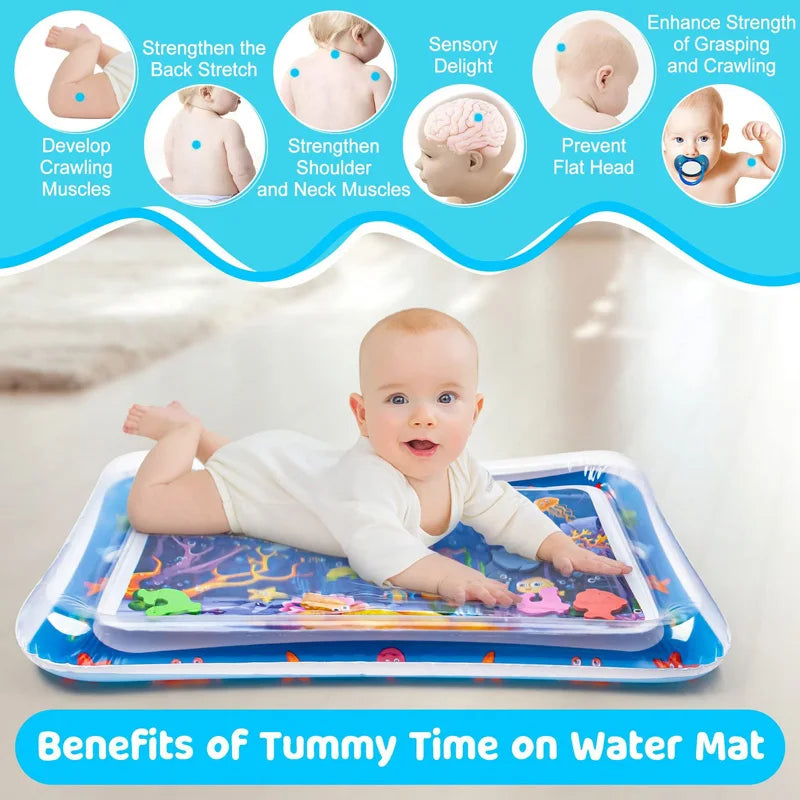 Baby Water Play Mat Inflatable Tummy Time Activity Mat