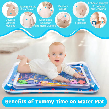 Baby Water Play Mat Inflatable Tummy Time Activity Mat
