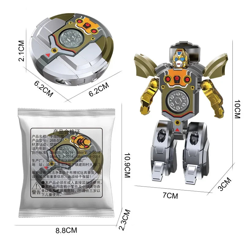 Transforming Robot Fidget Toy – Rotating Gyroscope Spinner