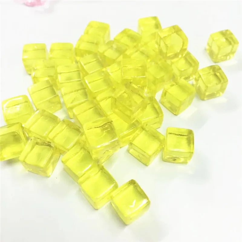 Transparent Cube Game Pieces Set – 50PCS Colorful Crystal Cubes