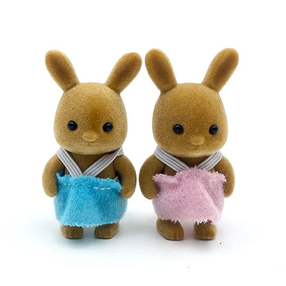 Forest Animal Dollhouse Accessories Mini Animal Family Set