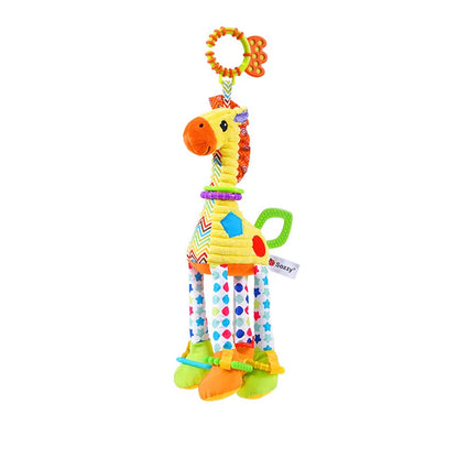 Baby Plush Rattle Toy with Teether Giraffe Zebra Handbell