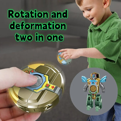 Transforming Robot Fidget Toy – Rotating Gyroscope Spinner