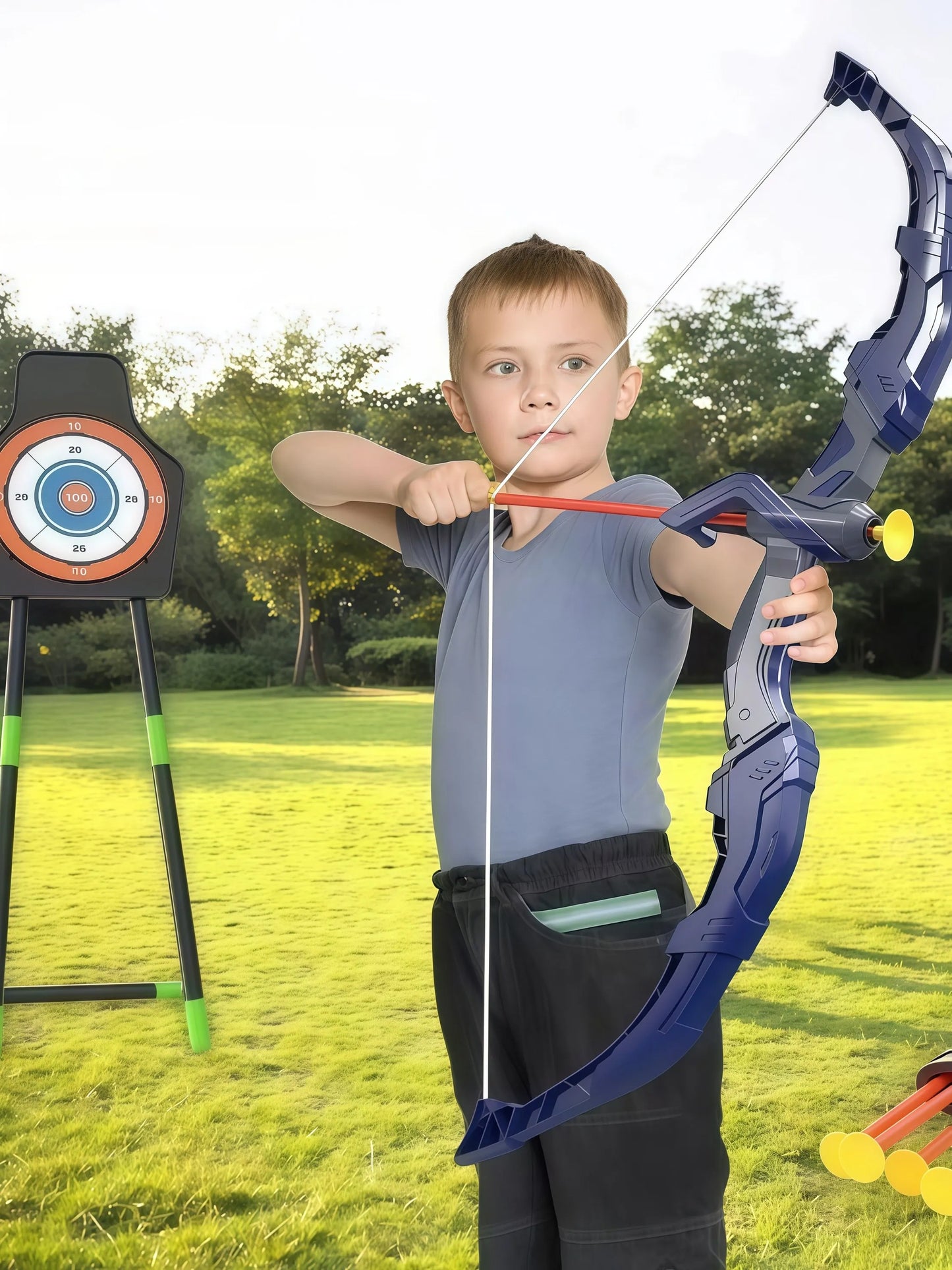 Kids Bow and Arrow Set with LED Lights and Target