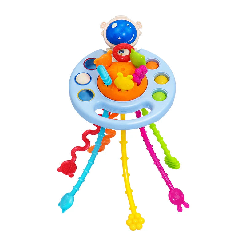 Pull String Sensory Toy Silicone Montessori Baby Teether